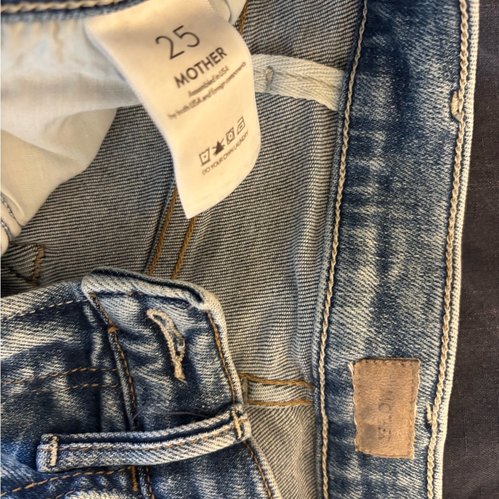 Mother jeans: flared, light wash, almost new (worn once)